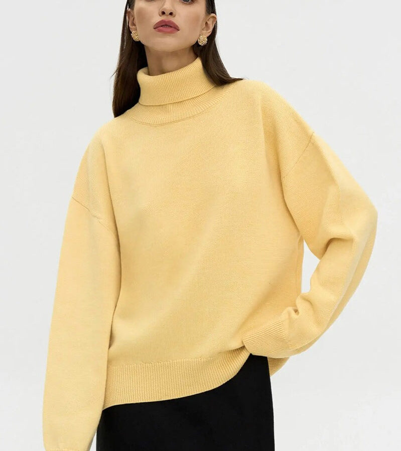 Turtleneck Loose Knit Pullover Sweater